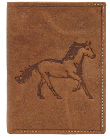 Portfel męski skórzany Blister N4-CHM-HORSE-BL Cognac