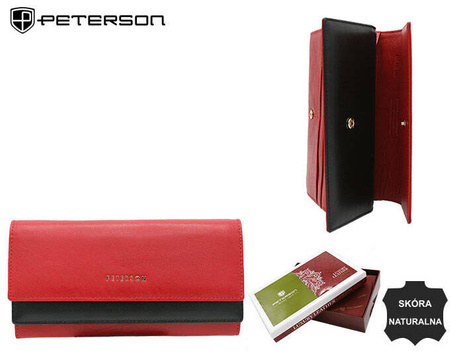 Leather wallet RFID PETERSON PTN 421028-SGN