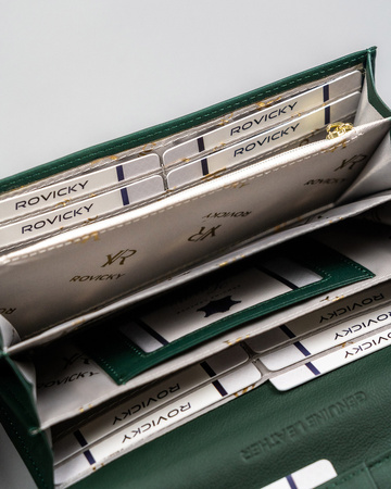 Portfel skórzany ROVICKY RH-27A-1-SH Green