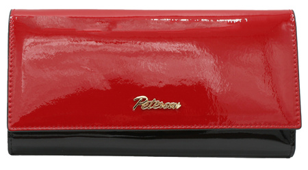 Portfel damski skórzany PTN 1N-409 Black+Red