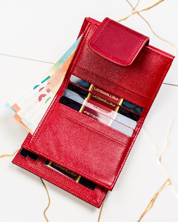 Portfel damski skóra naturalna+PU PTN PS329-HNL Red