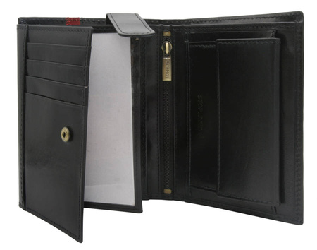 Men's leather wallet PTN N104-VTP BL-RED