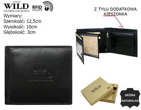 Men's leather wallet N992-P-SCR Black