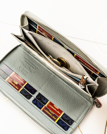 Portfel skóra + PU PTN PX25-1-NPK Blue