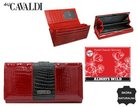 Portfel damski skórzany na blistrze H24-FO-3-RS9-BL Red