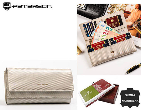 Leather wallet RFID PETERSON PTN 421028-SBR