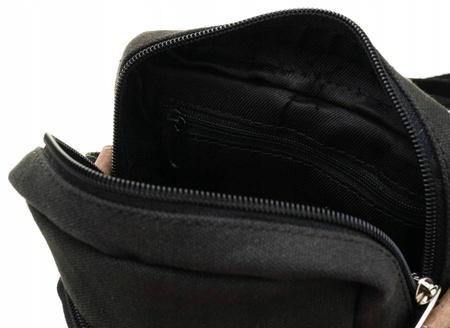 Torba skóra+Canvas 591-MHC BLACK