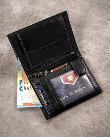 Gift set: leather wallet and keyring PETERSON PTN SET-M-N4-GVT