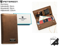 Portfel damski skóra naturalna+PU PTN PS1431-HNL Brown