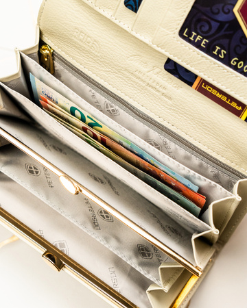 Portfel skóra + PU PTN PX24-PF2 Blue