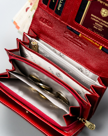 Portfel damski skórzany PTN 76112-SBR Red