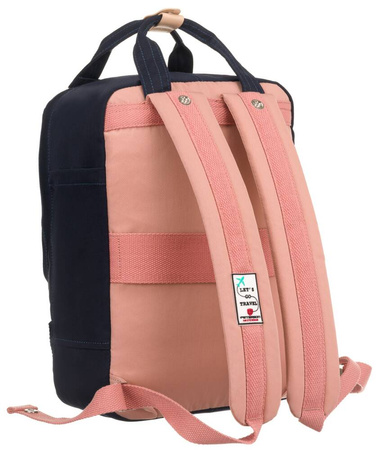 Plecak z poliestru PETERSON PTN 2023-7 Navy+Pink