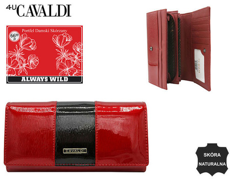 Portfel damski skórzany na blistrze H20-3-SH9-BL Red