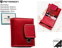 Portfel damski skóra naturalna+PU PTN PS329-HNL Red