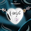Silver heart-shaped charm Wife by Peterson CHP-014