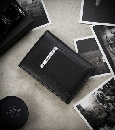 Men's leather wallet N4-P-SCR Black