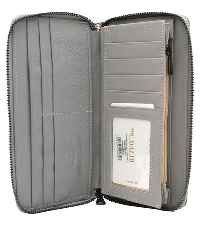 Portfel skóra + PU PN25-FL Black+White