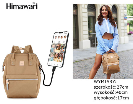 Himawari Women's Backpack with Laptop Compartment and USB Port 1881-15(1)