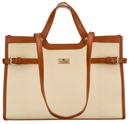 Torebka damska PTN LILIA Ecru-Brown