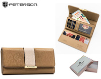 Portfel ze skóry eko RFID PETERSON PTN 006-DN
