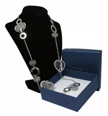 Women's long necklace with openwork tree motif, Lorenti