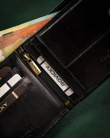 ROVICKY 22319L-VT-RVT Black RFID leather wallet