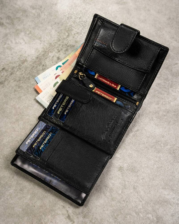 Leather wallet+keyring set PETERSON PTN SET-M-1542L-D
