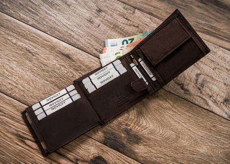 Men's Leather Wallet with Dog Motif RFID N992-CHM-DOG-1 Brown