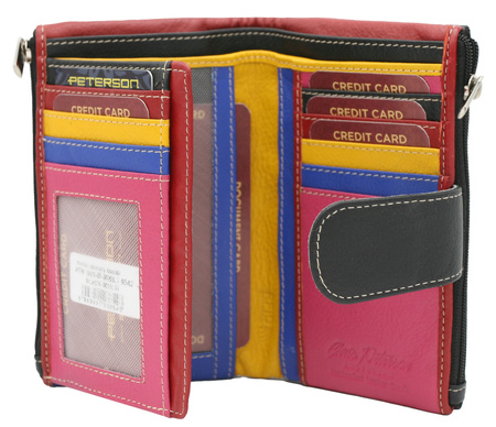 Portfel damski skórzany PTN D24-M-MNK Black Multi