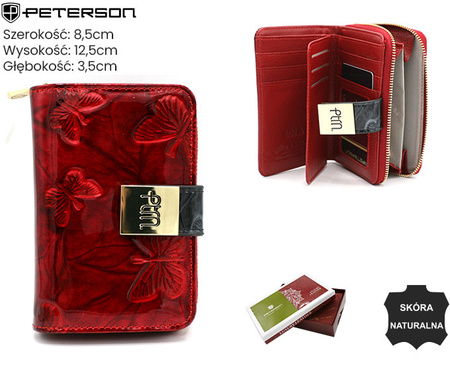 Portfel damski skórzany PTN 76115-NBF Red-Black