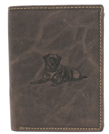 Portfel męski skórzany Blister N4-CHM-DOG-1-BL Brown