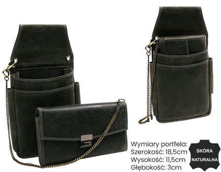 Portfel kelnerski skórzany 253-MHO-NL Anthracite