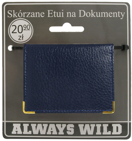Skórzane etui na dokumetny 302-BL Blue