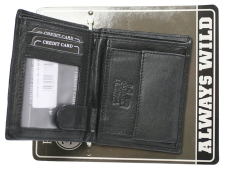 Portfel męski skórzany Blister N0036-GPL-BL Black