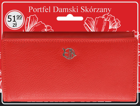 Portfel damski skórzany na blistrze R-D1521-NCD-BL Red