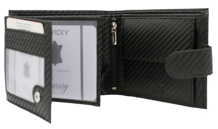 Gift set: a men's wallet made of genuine leather and a keychain ROVICKY R-PK5-N992L