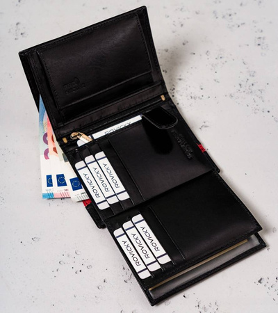 Men's leather wallet PTN N62-VTP BL-RED