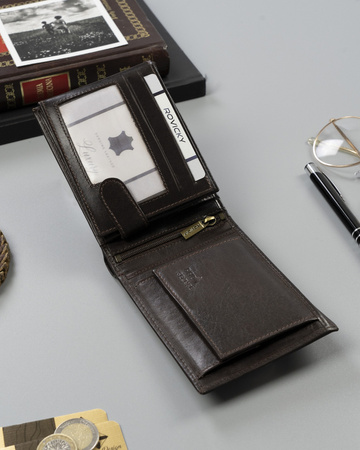 Portfel skórzany RFID ROVICKY N61-RVT D.Brown