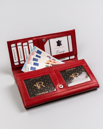 Women's leather wallet R-RD-35-GCL Red