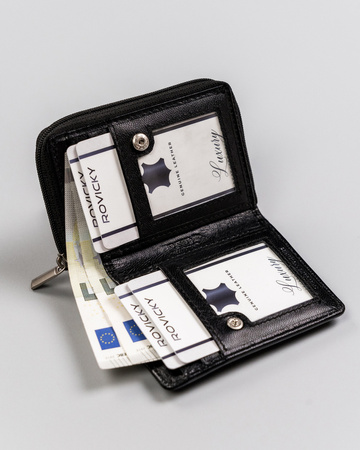 Women's leather wallet R-RD-34-GCL Black