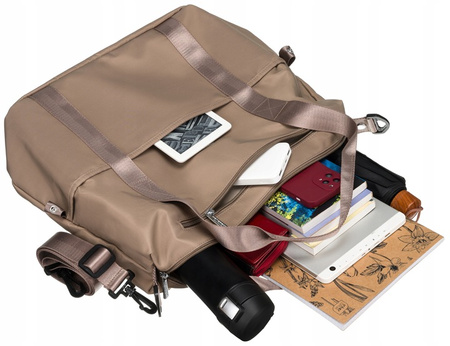 Spacious women's handbag PTN CTY-12 Beige