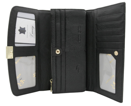 Women's leather wallet R-42522-LZD BLACK