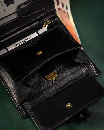 Portfel skórzany RFID ROVICKY 22316L-VT-RVT Black