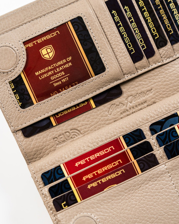 Leather wallet RFID PETERSON PTN 421431-SBR