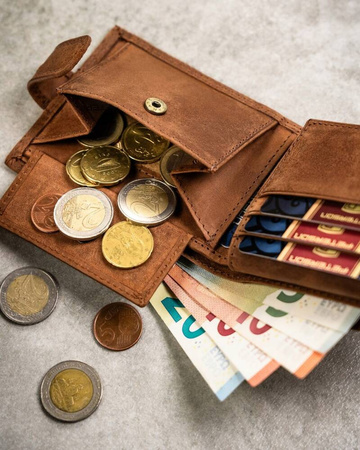 Leather wallet & key ring set PETERSON PTN SET-M-N003L