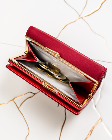 Portfel damski skóra naturalna+PU PTN PS108-HNL Red