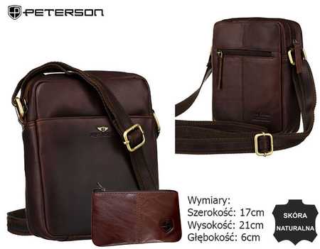 Torba skórzana + Etui PTN 720E-OPU Brown