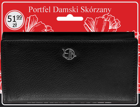 Portfel damski skórzany na blistrze R-D1521-NCD-BL Black
