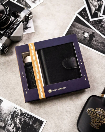 Zestaw prezentowy: portfel skórzany i brelok PETERSON PTN SET-M-1549L-GVT