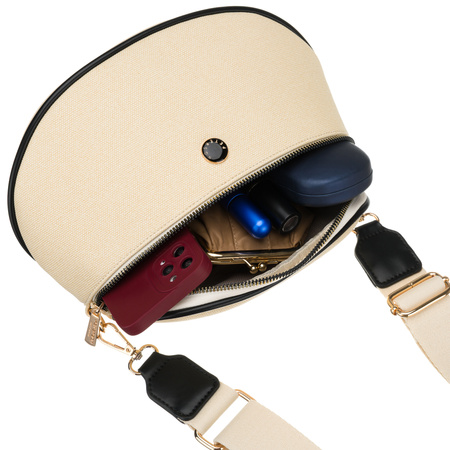 Saszetka-Nerka PU PTN MIS-07 Ecru-Black